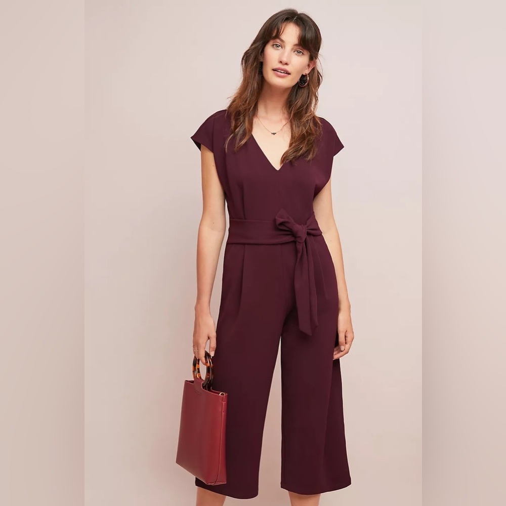 Anthropologie Sedona Jumpsuit - Wine (NWT, Size XS)